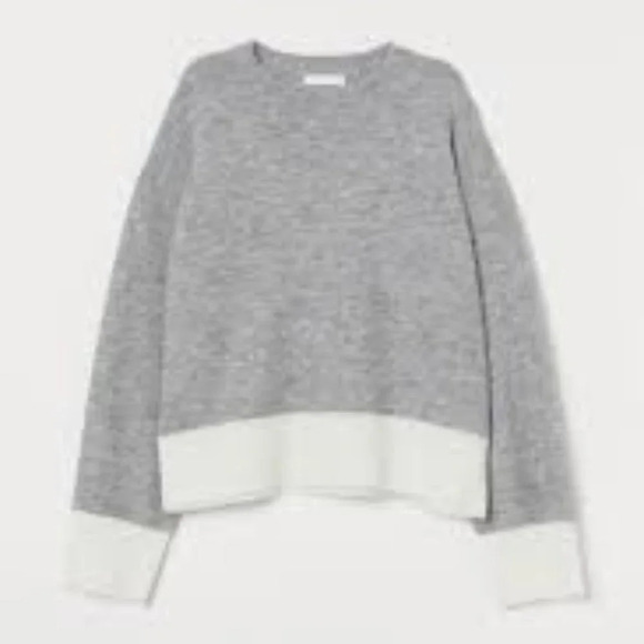 H&M gray striped pullover sweater wool blend size XS - Picture 5 of 6